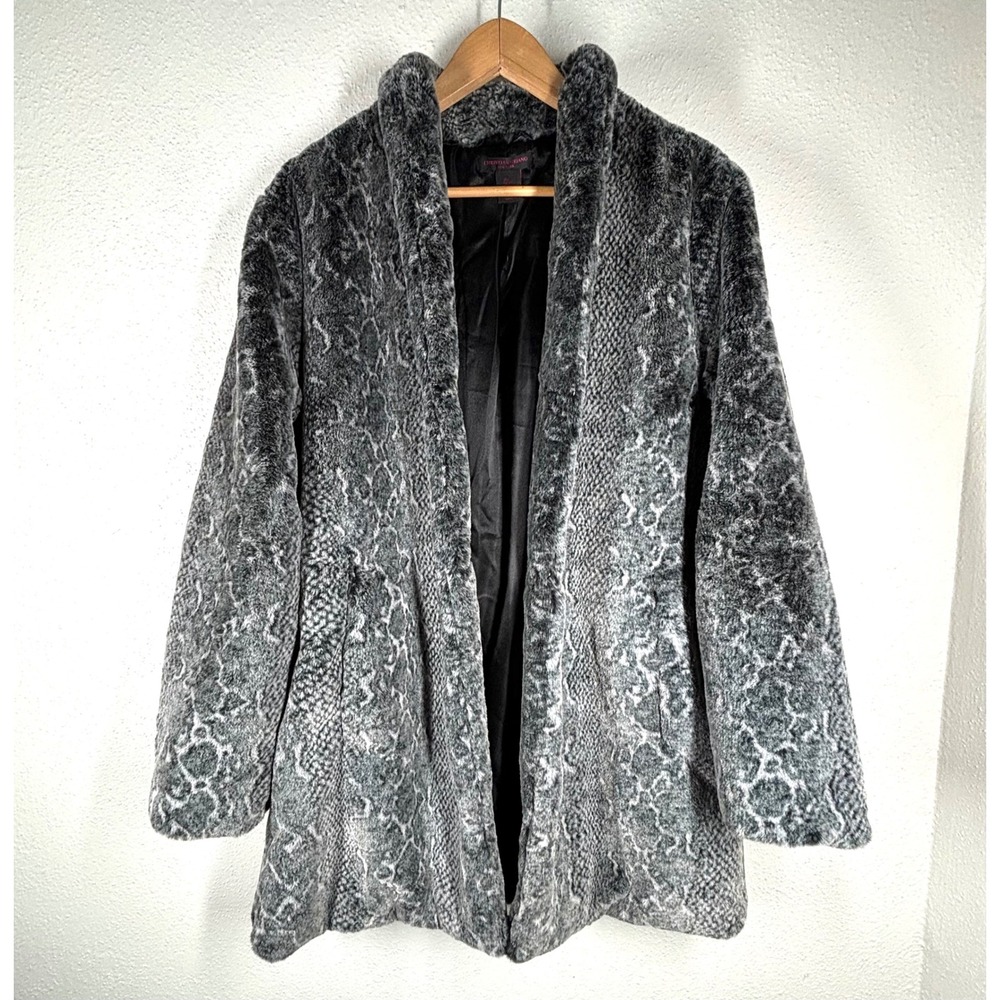 Christian Siriano New York Faux Fur Luxe Snake Print Coat Large Super Soft NWOT